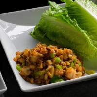 (C) Lettuce Wrap Full Pan · Lettuce wrap with radish, carrots and water chestnut with choice of chicken or shrimp, all t...