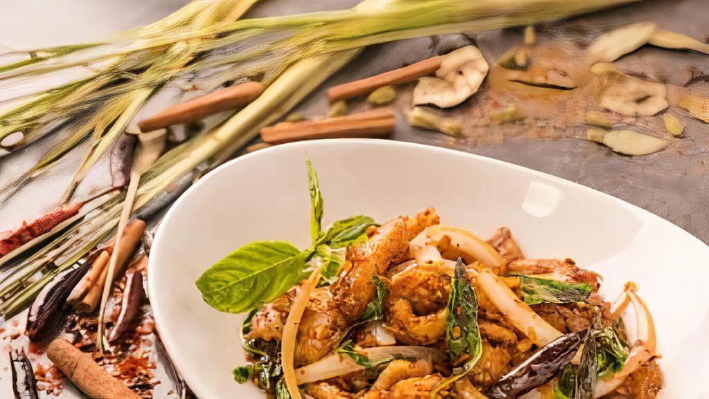 Basil Chili White Fish · White-flesh fish tossed with dried chili flakes, fresh chili and onions; finished with basil.