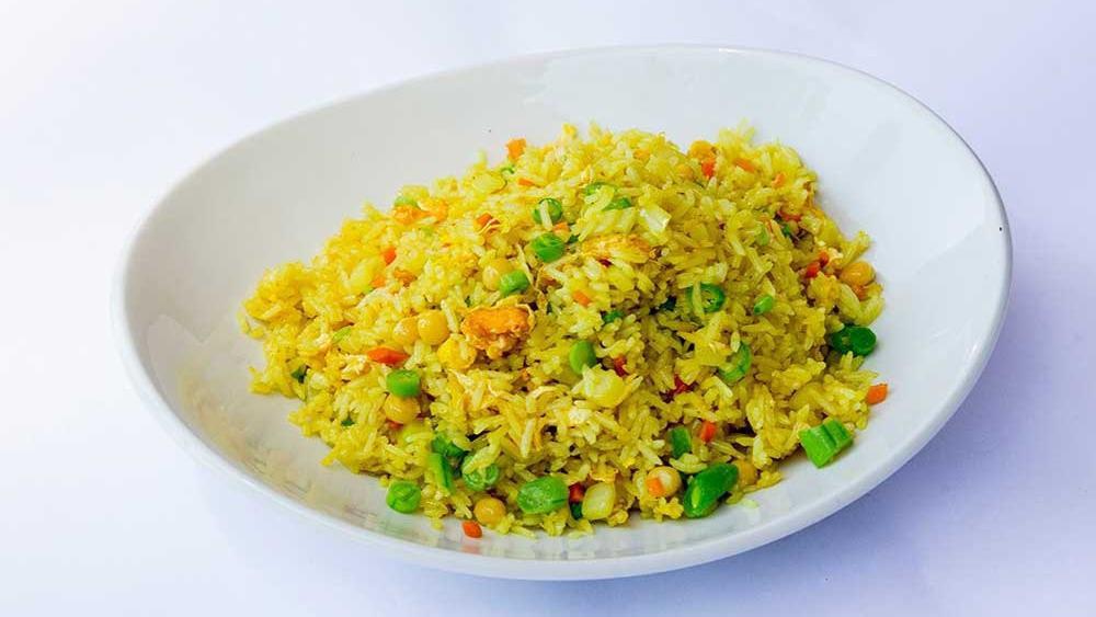 (C) Home-Style Fried Rice Side · Tender whole yellow beans steamed with fried jasmine rice, scrambled egg and topped with fried onions.