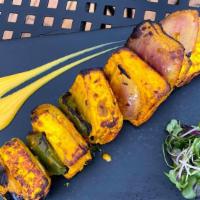 Paneer Tikka Kabob · Indian cottage cheese squares marinated in the traditional tandoori mix and baked in Clay Ov...