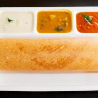 Plain Dosa · South Indian crèpe delicacy made from a fermented rice and black gram batter, served with ch...