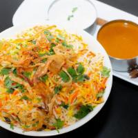 Paneer Biryani · Paneer cubes marinated, tossed in curry sauce flavored with spices and mixed with flavored b...