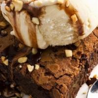 Brownie w/ Vanilla Ice Cream · there are not nuts on this item