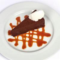 Chocolate Decadence Cake · Flourless Cake, Caramel Sauce