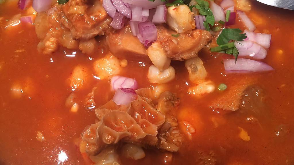 26. Menudo · Beef tripe with hominy.