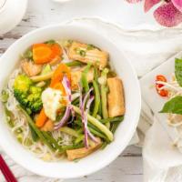 Rice Noodle with Tofu & Vegetables · 