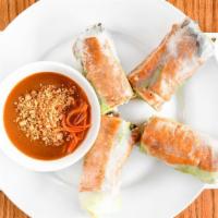 Tofu Rolls (2pc) · Marinated deep  fried tofu wrapped with rice paper, lettuce, mint, bean spouts, carrots, and...