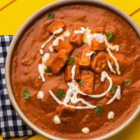 Creamy Paneer Butter Masala · Gluten-free. Cottage cheese marinated in tangy tomato and cooked with creamy sauce.