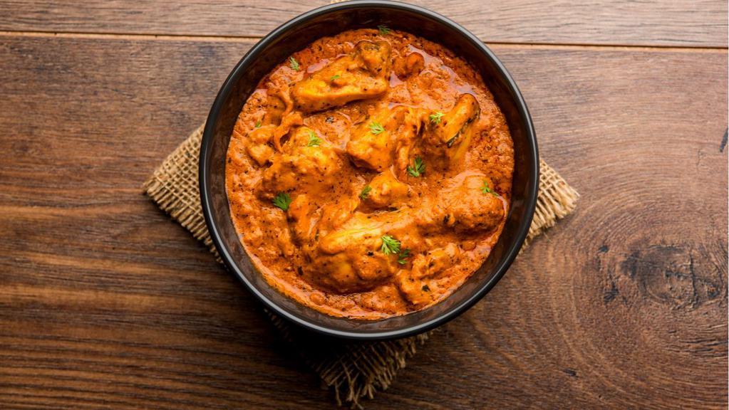 Butter Chicken Tikka Masala · Boneless thigh chicken cooked in Indian herbs & spices (available in chicken breast)