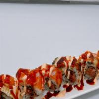 Caliente Roll · In: Spicy Tuna, Jalapeño & Unagi Top : Salmon, Unagi & Tobiko with special sauce