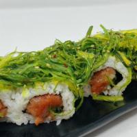 Spicy Jungle Roll · Spicy. In:  Spicy Tuna, Cucumber. Out:  Seaweed Salad