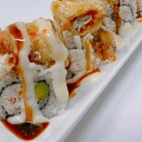 Big Spider Roll · In : Real Crab & Avocado Out : Deep fried Soft-Shell Crab