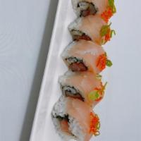 Asahi Roll · Spicy.  In : Spicy Hamachi Top : Shiro maguro, green onion and tobiko