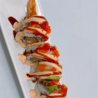 1st Ave Roll · In : Tempura Shrimp, Real Crab, Cucumber Top : Salmon, Avocado and Tobiko with house sauce