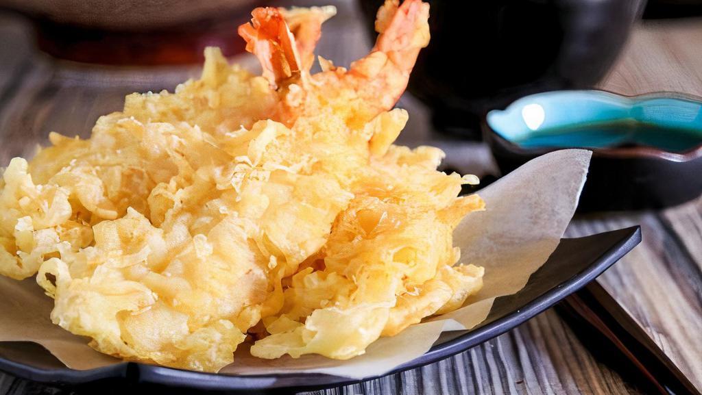 Ebi Tempura Appetizer · 4 pieces of lightly battered deep fried shrimp with tempura sauce.