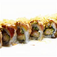 Big Daddy · Spicy. In: shrimp tempura, cucumber and spicy tuna. Out: tuna, albacore, thin sliced jalapeñ...