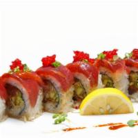 Spicy Girl · Spicy. In: spicy tuna and cucumber. Out: fresh tuna, green onion, tobiko with spicy garlic p...