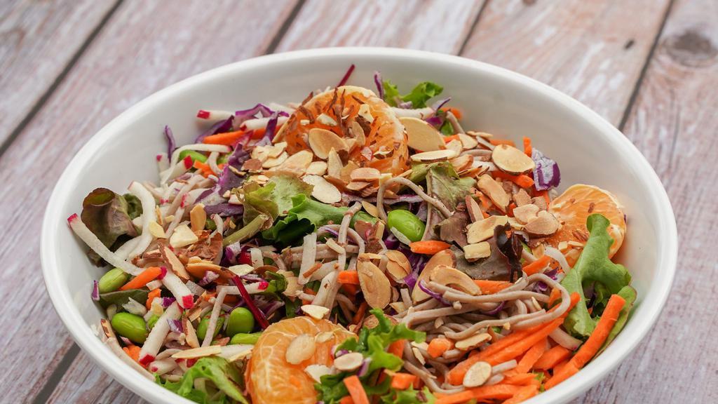 Sapporo  · Vegan.Mixed greens, soba noodles, carrots, radish, edamame, satsuma oranges, and slivered almonds .
*sesame miso dressing*

ONLY TWO SUBSTITUTIONS WILL BE HONORED