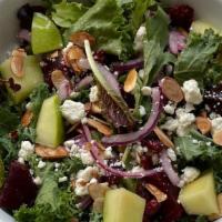 The Magnolia · Gluten free.mixed greens & kale, roasted beets, granny smith apples, dried cranberries, red ...