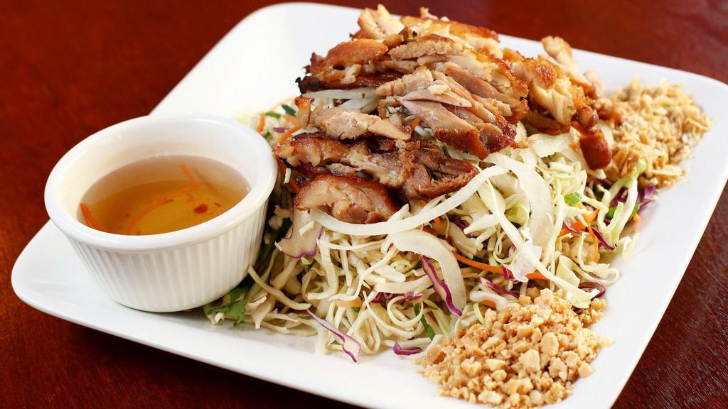 Cabbage Salad · Choice of chicken or fried tofu.