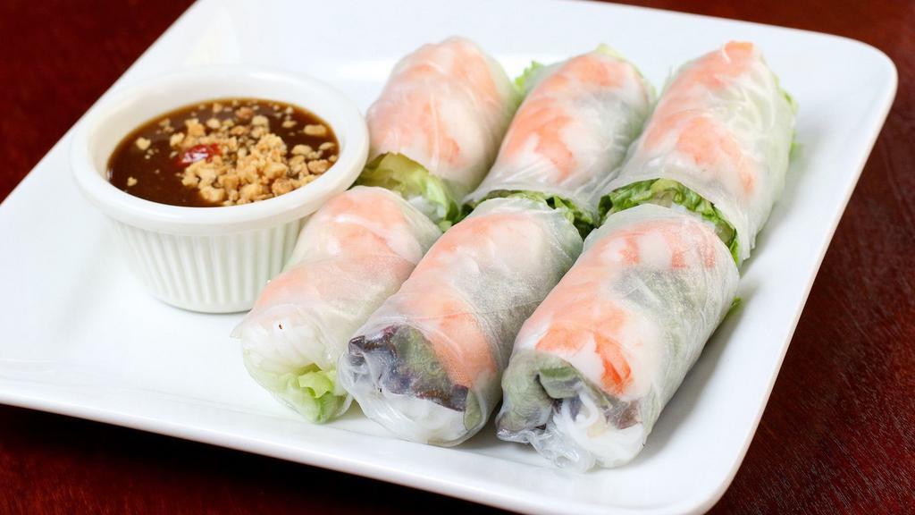 Combo Fresh Rolls · Soft rice paper rolls filled with silver noodles, bean sprouts, lettuce, and mint leaves. Combination of pork rolls, shrimp rolls and veggie summer rolls.