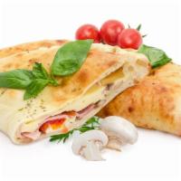 The Supreme Calzone · Famous calzone filled with beef, pepperoni, chicken, mozzarella cheese, and chef's pizza sau...