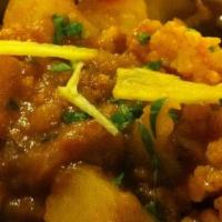 Aloo Gobi · Vegan. Fresh cauliflower and potato cooked in our special home style herb spices.