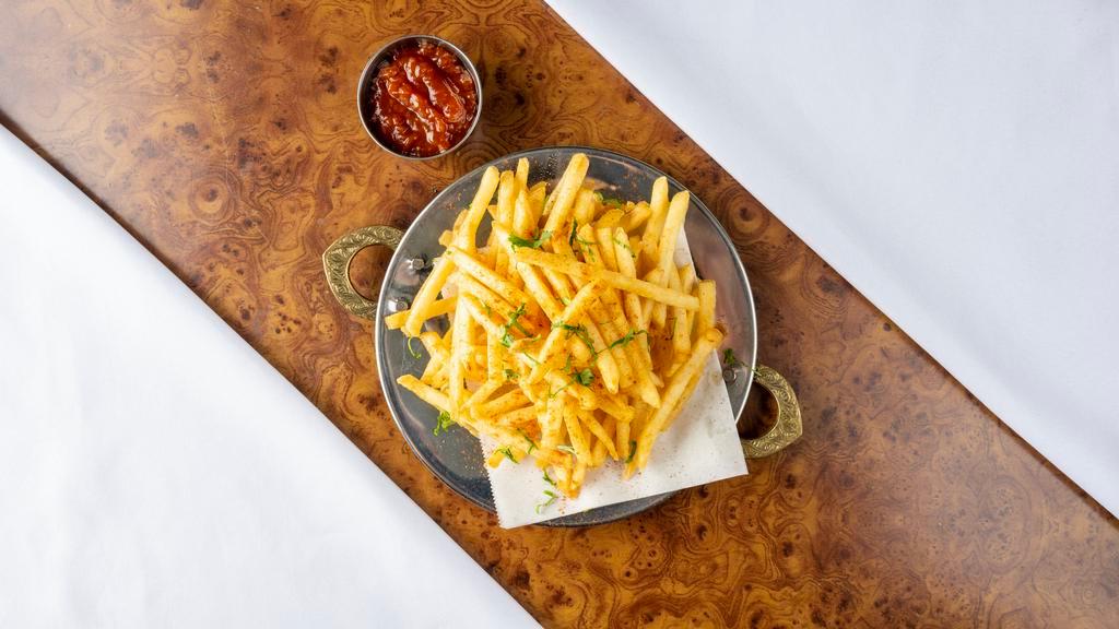 Masala Fries · Potato finger fried, sizzled with chettinad spices.