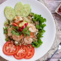 Thai  Fried Rice · Stir Fried Jasmine rice with  egg, onions, zucchini, tomatoes , broccoli and carrots garnish...