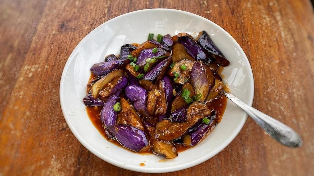 Eggplant With Garlic Sauce (Large) · Japanese eggplant with garlic, chili sauce and scallions.