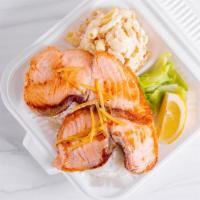 Crazy Rich Salmon · Broiled ginger citrus salmon with fresh ginger