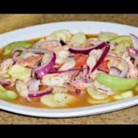 Aguachiles · Served with spanish rice choice of black refried or whole beans hot or mild sauce and tortil...