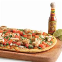 Street Taco Flatbread · Taco Sauce and Seasoning, Mozzarella Cheese, All-Natural Grilled Chicken, and Fresh Pico De ...