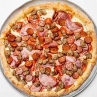 Meat Lover's · All the essentials: pepperoni, salami, Canadian bacon, sausage and linguica.
