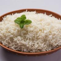 Basmati Rice · Plain steamed basmati rice.