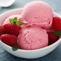 Strawberry Ice Cream · Fruity and fresh strawberry ice cream.