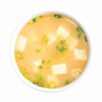 Hot Miso Soup · Our take on the traditional Japanese soup consists of dashi stock, miso paste with diced tof...