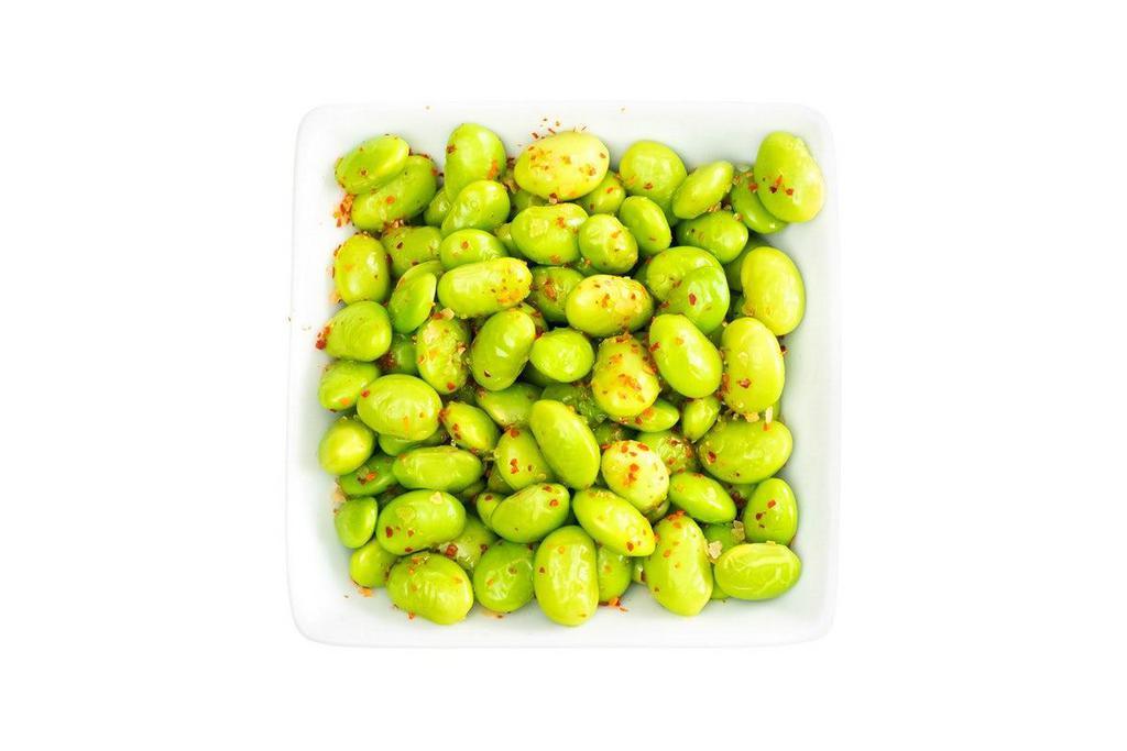 Side Of Spicy Edamame · A preparation of soybeans in the pod which is popular throughout Asia. Our version is seasoned with a Pokeworks special spicy recipe combining togarashi, sugar and kosher salt to bring out all the flavor.