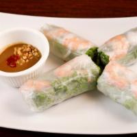 Fresh Spring Rolls · Choice of poached shrimp,grilled beef, pork or seasoned veggie cold fresh rice paper rolls w...