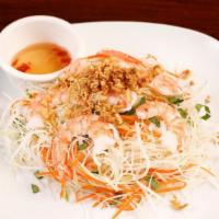 Papaya Salad · Choice of shrimp, beef, pork, fried tofu green papaya, basil, carrots, topped peanuts and fr...