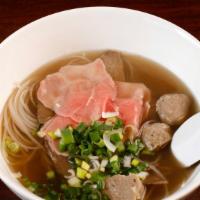 Beef Combo Pho · With rare steak, well done brisket, beef balls.