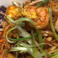 40. Pad Thai · Famous Thai noodle dish stir-fried with tamarind sauce, fried tofu, egg, and bean sprout ser...