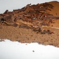 Chocolate Mousse Cake · Decadent chocolate mousse with a chocolate shortbread cookie crust