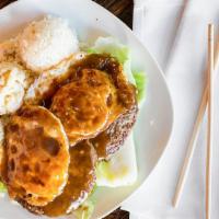 Loco Moco · Two beef patty and two eggs with gravy.