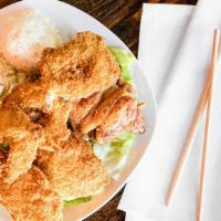 Seafood Mix · Fish, crispy shrimp, and bbq chicken.