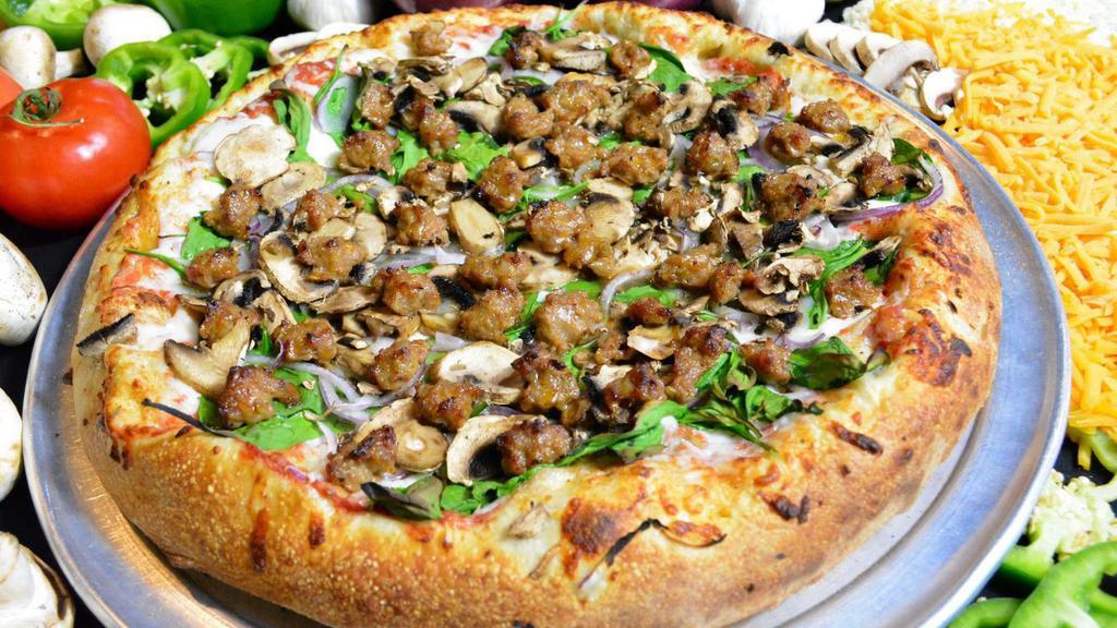 POPEYE'S  SPECIAL  · Sausage, Spinach, Red Onions, & Mushrooms
