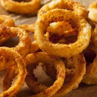 Onion Rings · French onion, coated with batter and deep-fried.