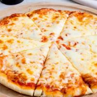 Cheese Pizza · Margherita sauce with mozzarella cheese.