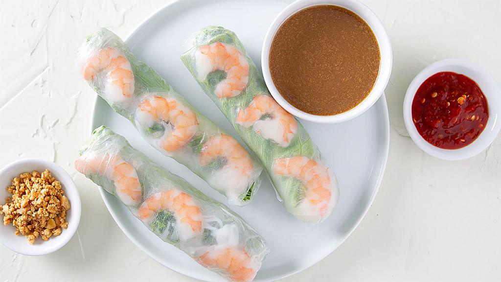 Gỏi Cuốn / Shrimp Spring Rolls (3) · served with peanut sauce