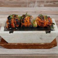 *Mushroom & Spinach Shashlik · *Takeout - (Barbecued mushrooms in a clay oven, stuffed with spinach & cheese)